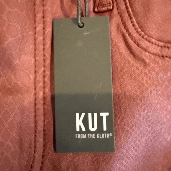 NWT KUT from the Kloth Connie High Rise Fab Ab Ankle Skiny Jeans Coated Wine 8 - Picture 6 of 16